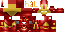 Red Minecraft skin texture, 64x32 legacy pixels