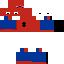 Red Minecraft skin texture, 64x64 pixels