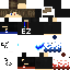Black Minecraft skin texture, 64x64 pixels