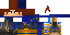 Blue brown Minecraft skin texture, 64x32 legacy pixels