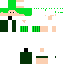 Green white Minecraft skin texture, 64x64 pixels