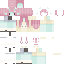 Pink yellow Minecraft skin texture, 64x64 pixels