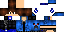 Blue Minecraft skin texture, 64x32 legacy pixels