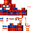 Red blue Minecraft skin texture, 64x64 pixels