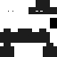 Black white Minecraft skin texture, 64x64 pixels