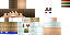 Green blue Minecraft skin texture, 64x32 legacy pixels