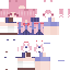 Pink blue Minecraft skin texture, 64x64 pixels