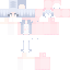 Red blue Minecraft skin texture, 64x64 pixels
