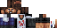 Blue Minecraft skin texture, 64x32 legacy pixels