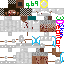 White Minecraft skin texture, 64x64 pixels
