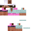 Blue pink Minecraft skin texture, 64x64 pixels