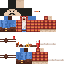 Red Minecraft skin texture, 64x64 pixels