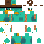 Blue orange Minecraft skin texture, 64x64 pixels