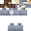 Gray Minecraft skin texture, 64x64 pixels