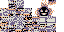Purple yellow Minecraft skin texture, 64x32 legacy pixels