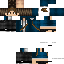 Black blue Minecraft skin texture, 64x64 pixels