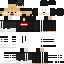 Black Minecraft skin texture, 64x64 pixels