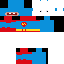 Blue red Minecraft skin texture, 64x64 pixels