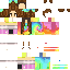 Brown Minecraft skin texture, 64x64 pixels