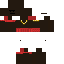 Black red Minecraft skin texture, 64x64 pixels