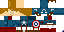 Blue Minecraft skin texture, 64x32 legacy pixels