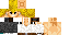 Minecraft skin texture, 64x32 legacy pixels