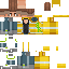 Brown blue Minecraft skin texture, 64x64 pixels