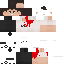 White red Minecraft skin texture, 64x64 pixels