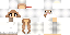 White Minecraft skin texture, 64x32 legacy pixels