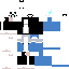 Black blue Minecraft skin texture, 64x64 pixels