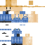 Blue orange Minecraft skin texture, 64x64 pixels