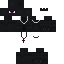 Black Minecraft skin texture, 64x64 pixels