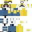 Blue yellow Minecraft skin texture, 64x64 pixels