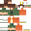 Orange green Minecraft skin texture, 64x64 pixels